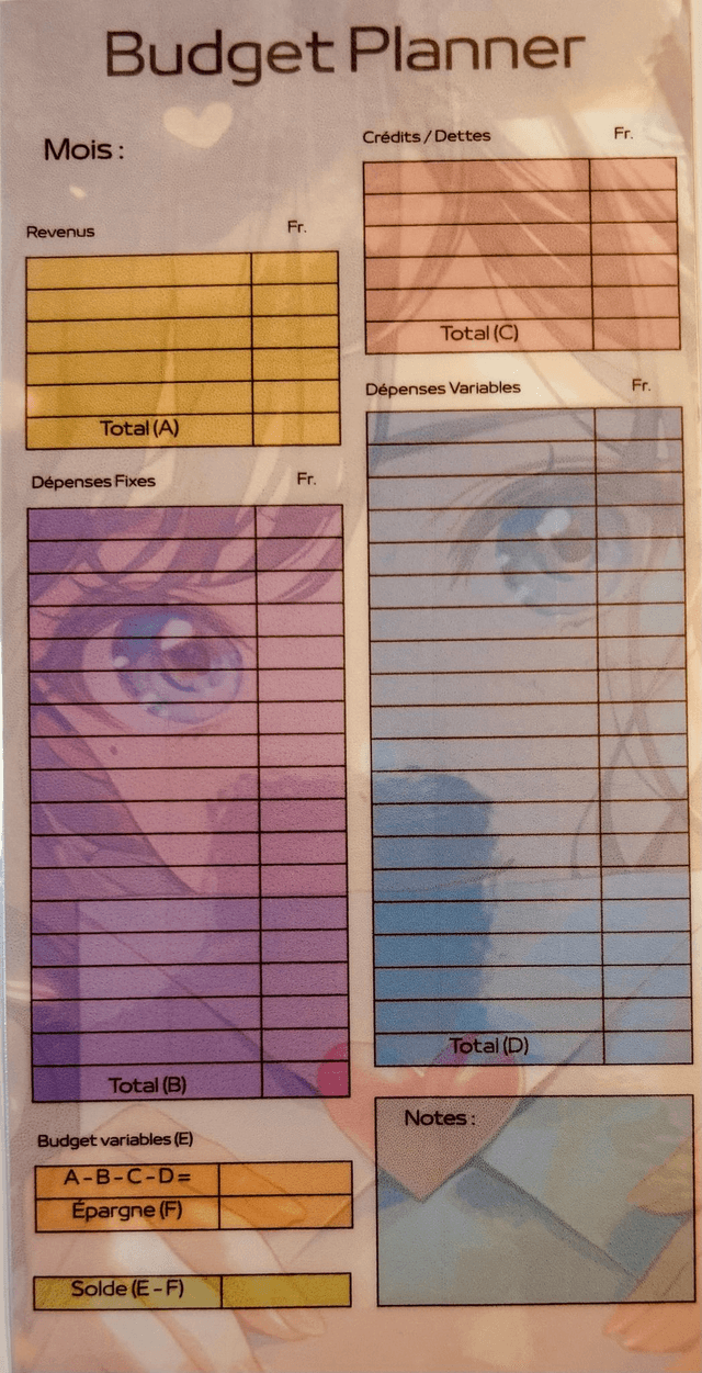 Budget Planner  A6