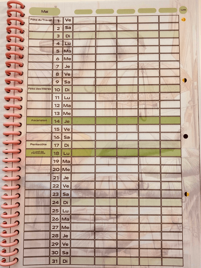 Calendrier familial annuel