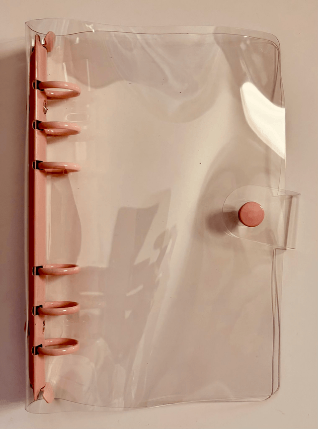 Classeur transparent dos rose