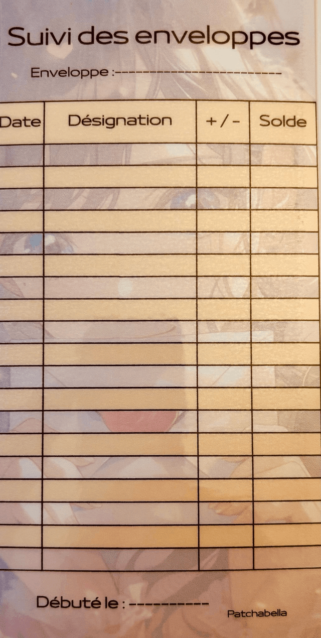Suivi des enveloppes beige