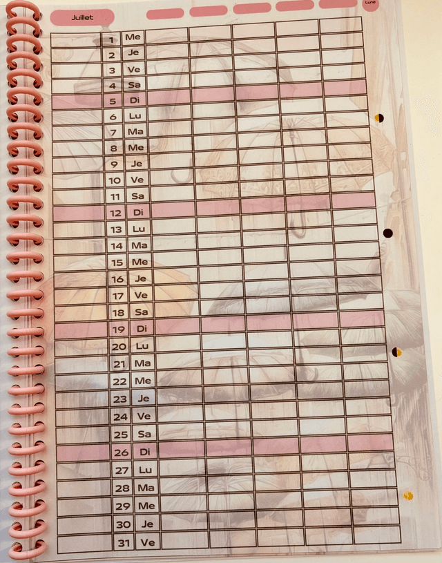 Calendrier familial annuel