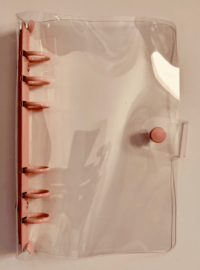 Classeur transparent dos rose