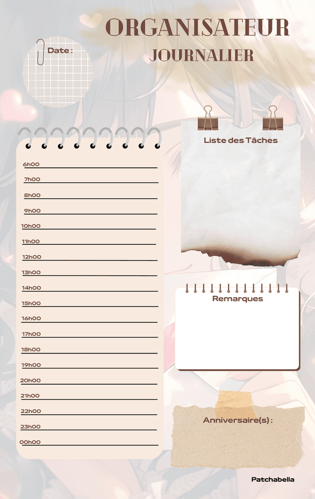 Organisateur journalier A5