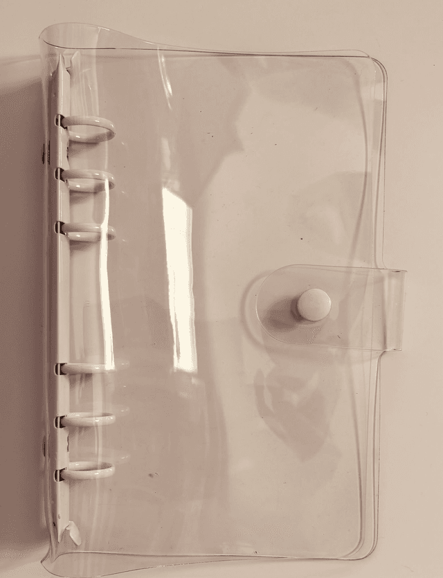 Classeur transparent dos blanc 